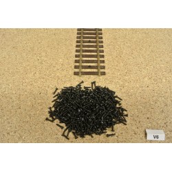 V6/100, Micro screws for fastening of tracks H0, 1,2x6mm, black, roundhead, 100pcs