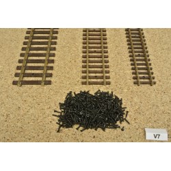 V7/250, Micro screws for fastening of tracks H0/TT/N, 1x5mm, black, countersunk head, 250pcs