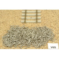 V6S/100, Micro screws for fastening of tracks H0, 1,2x6mm, silver, roundhead, 100pcs