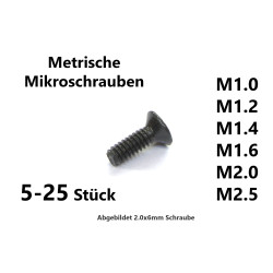 MS2, Metrische Mikroschrauben Ø1.0-2.0mm, 5-25 Stück