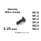 MS2 - Metrické mikro-šrouby pro modelářství, černé, zápustné, průměr 1,0-2,5mm, 5-25ks